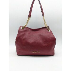 MICHAEL KORS leather shoulder tote bag purse - RED